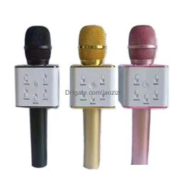 Karaok Player Q7 Handheld Microphone Bluetooth Wireless Ktv With Speaker Mic Microfono Loudspeaker Portable Karaoke Drop Delivery El Dhhqf