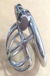 Super Short Dormant Lock Design Male Stainless Steel Cock Cage Penis Ring Belt Device Adult BDSM Men Sex Toy S0246731981