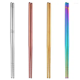 Chopsticks Stainless Steel Non-Slip Reusable Chinese Chopstick Sushi Noodle Metal Chop Sticks