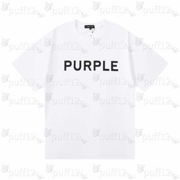 fashion Purple Tshirt Summer new designer mens Tshirt garden collar letter print loose high street casual short sleeve breathable sweat absorption spor IGBF