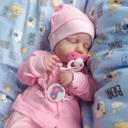 CUAIBB 48cm Handmade Reborn Doll Full Silicone Body born Doll Soft Touch Hand Detailed Painting 240131