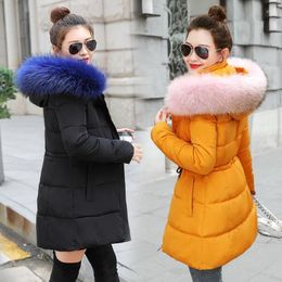 Women's Trench Coats Big Fur Winter Coat Jacket Women Thickened Long Parka Casual Fashion Warm Down Cotton Parkas Ladies Jackets Korean