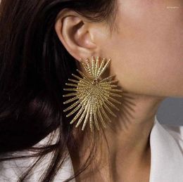 Dangle Earrings Gold Color Geometric Tassel Fashion Vintage Metal Heart Earring For Women Wedding Party Statement Jewelry