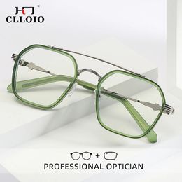 CLLOIO Fashion Myopia Glasses Anti Blue Light Computer Oversize Frame Hyperopia Prescription Optical Eyeglasses 913 240131