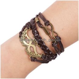 Charm Bracelets Ancient Crown Mask Bracelet Infinity Arrow Mtilayer Women Fashion Jewelry Will And Sandy Gift Drop Delivery Dhvt9