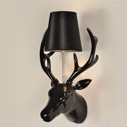 Wall Lamps Home Deco E27 Bulb Deer Lamp Modern Bed-lighting Personality Resin Antlers Light Fixture