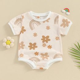 Clothing Sets Easter Outfit Baby Girl Floral Print Short Sleeve Romper Boy Summer Clothes Born