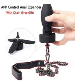 NXY Anal sex toys APP Remote Control Silcone Anal Plug Waterproof Ass Expansion Locks Device Butt Lock Sex Toys 11234108719