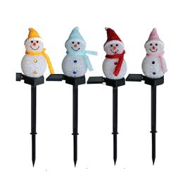 LED Snowman Solar Garden Light Outdoor Ground Stake Light Solar Powered Xmas Pathway Lights For Christmas Lawn Yard Decoration