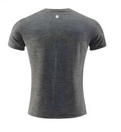 LL Men Outdoor Shirts New Fitness Gym Football Soccer Mesh Back Sports Quick-dry T-shirt Skinny Male fashion