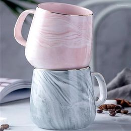 Mugs 350ml Europe Milk Coffee Marble Gold Inlay Mug Breakfast Office Home Drinkware Tea Cup For Lover's Gifts