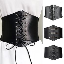 Belts 2024 Mediaeval Retro Wide Belt Men's Knight Armour Viking Costume Adult Cosplay Women Fancy Prop PU Accessories