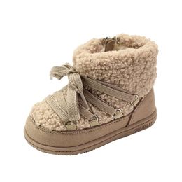 Winter Baby Boots Warm Plush Rubber Sole Toddler Kids Cotton Shoes Infant Boots Fashion Toddler Boys Girls Boots 240129