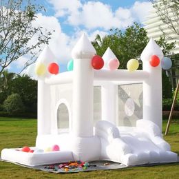 Birthday Wedding Party Inflatable White Bounce House With Ball Pit and Slide Bouncer Commercial Jumping Castle for Kids 240127