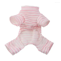 Dog Apparel Pet Clothes Spring Summer Autumn And Winter Teddy Bear Small Striped Four-legged Jumpsuit