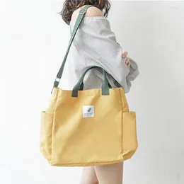 Shopping Bags 2024 Canvas Shoulder Environmental Bag Tote Package Crossbody Purses Casual Handbag For Women