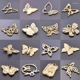 Charms Animal Butterfly Charm Pendants For Jewellery Making Bulk Furnace Electroplating Of Genuine Gold Colour Breloque Acier Inoxydable