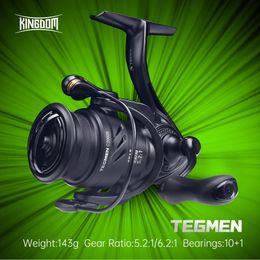 Kingdom Tegmen High Speed 5.2 1 6.2 1 Gear Ratio143g Ultralight Carbon Fibre Spinning Fishing Reels 9kg Max Drag Fishing Wheel 240125