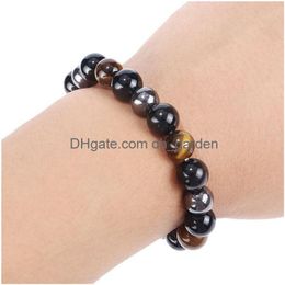 Beaded Natural Stone Tiger Eye Strands Bracelet Health Beads Women Mens Bracelets Fashion Jewelry Will And Sandy Gift Drop Delivery Dhzo5