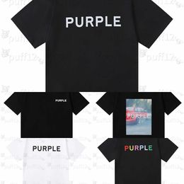 casual shortsleeved luxury Purple brand mens Tshirt High street letter print shortsleeved fashion designer loose breathable men and women all match Tsh