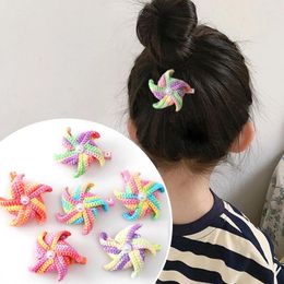 Hair Accessories Windmill Clip Girls Cute Knitted Gradient Spinning Hairpin Kids Princess Sweet Barrettes