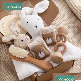 Keepsakes Baby Drool Towel Toy Set Milestone Cards Accessories Pography Props Monthly Growth Commemoration Babies Pos Birth Gift 24013 Otwgx