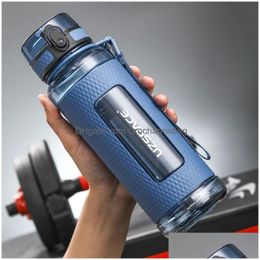 Water Bottles Uzspace Sport A Portable Gym Anti-Fall Leak-Proof Large Capacity Fitness Kettle Tritan Plastic Drink Bottle 220329 Dro Dhwhe