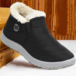 Snow Boots Women Fur Shoes For Women Slip On Platform Plus Size Shoes Woman Waterproof Ankle Boots Flat Botas Mujer Winter Shoes 240126