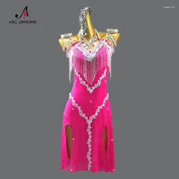 Stage Wear Women Latin Dance Dress Sexy Costume Samba Practise Clothes Ball Line Skirt For Girls 2024 Female Suit Prom Party