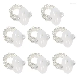 Charm Bracelets 8 Pcs Handmade Elastic Pearl Corsage Wristband DIY Flower Decor For Bride Beach