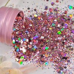 Nail Glitter Net2-3g Holographic Iridescent Sequins Mixed-Size Hexagon Chunky Flakes DIY Untra-thin Manicure Sparkly