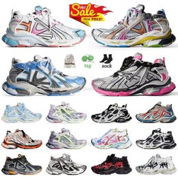 Balencaga Track Runner 7 7.0 lässige Schuhe Männer Frauen große Größe US 12 46 Paris Runner 7.5 Bahnsteig Sneaker Triple S All Black and White Purple Blue Trainer Billige Turnschuhe