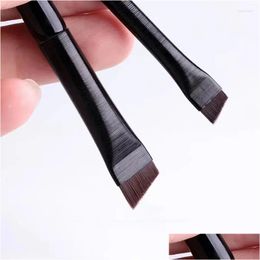 Makeup Brushes 2 Pieces/Set Eyebrow Contour Brush 0.06Mm Trathin Eyeliner Portable Small Angle Tool Drop Delivery Health Beauty Tools Otxpq