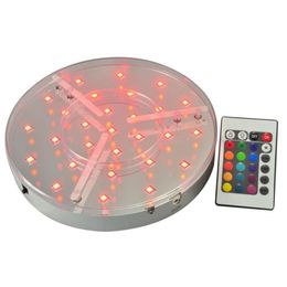 Strings 10pieces lot 8inch LED Wedding Centerpiece Light Base 20CM Diameter 3 5CM Tall With Remote Controller For Vase Shisha Hook212N