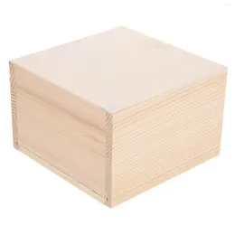 Jewelry Pouches 1Pc 12x118x76cm Wooden Gift Box With Push Cover Simple Square Case Bracelet Storage Holder For Birthday