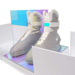 Automatic Laces Air Mag Sneakers Marty Mcflys Led Shoes Back To The Future Glow In The Dark Grey Boots Mcflys Sneakers With Box Top Qu Size 40-47