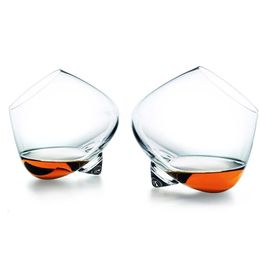 Sway Rotate Whiskey Glass Crystal Liquor Glasses Wine Cup Cognac Brandy Snifter Cone Foot Whisky Tumbler Drop 240127