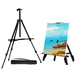 Foldable Artist Easel Sketch Stand Adjustable Metal Display Easel Painting Drawing Stand with Carrying Bag Top Art Supplies 240129