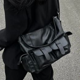 HAEX Punk Women Tote Bags Design Individuality Large Capacity Vintage PU Crossbody Shoulder Hobos Bolso Mujer 240124