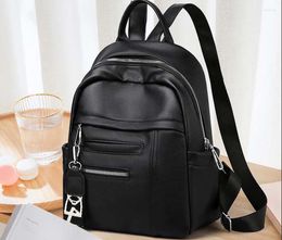 School Bags Fashion Women Leather Backpack High Quality Soft Pu Shoulder Luxury Large Capacity Travel Backpacks