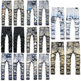 Ksubi Jeans Women Designer Mens Jean Skinny Baggy Womens Slim Hole Ripped Pants with Holes Man Straight Design Leg Zipper Hip Hop Bikers Motorcycle True Stacked Jeans