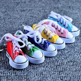 3d Novelty Canvas Sneaker Tennis Shoe Keychain Key Chain Party Jewelry Chains TJ2E