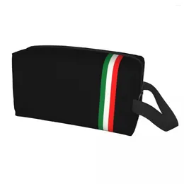 Cosmetic Bags Travel Minimalist Italy Flag Toiletry Bag Kawaii Italian Pride Makeup Organiser For Women Beauty Storage Dopp Kit Box