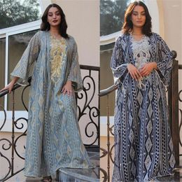 Ethnic Clothing Eid Mubarak Muslim Women Sequins Maxi Dress Dubai Abaya Evening Gown Djellaba Ramadan Islamic Jalabiya Turkey Kaftan Robe