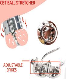 Nxy Cockrings Cbt Spike Ball Stretcher Stainless Steel Device Penis Ring Lock Scrotum Pendants Delay Ejaculation Bdsm Torture Sex Toy 12094044391