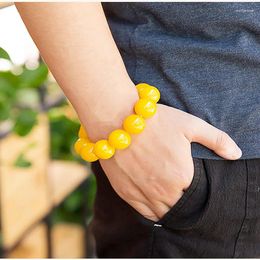 Link Bracelets Hand-string One-ring Bracelet Female Raw Mineral Chicken Oil Yellow Old Honey Beads Full Of Male.