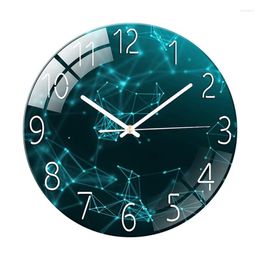 Wall Clocks Glass Clock Modern Design Landscape Light Luxury Colourful Art Decorative Living Room Bedroom Home Decor