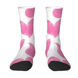 Men's Socks Watercolors Valentine's Day Hearts Pink Graffiti Watercolor Love Men Women Outdoor Novelty Spring Summer Autumn Winter