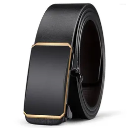 Belts 2024 Inside Wearing Toothless Automatic Buckle Belt Business Leisure Shopping Travel Men's Black Simple Design Pant