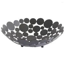 Dinnerware Sets Hollow Round Plate Iron Dish Fruit Basket Petals Shaped Storage Vegetable Holder